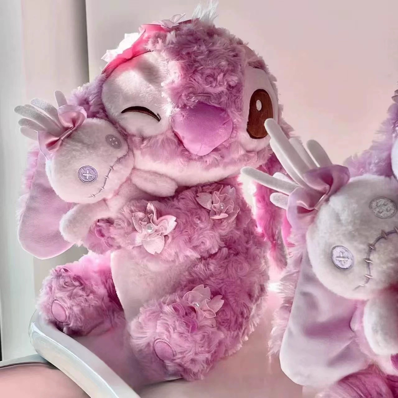 新款情人节粉樱花史迪仔星际宝贝毛绒玩具公仔生日礼物送女生玩偶