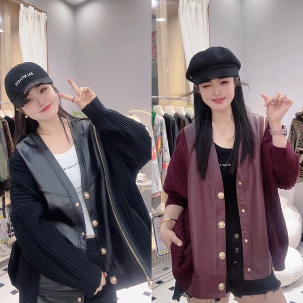 【薇薇家 实体版本】发顺丰春秋新款宽松型时尚皮衣韩范短款皮外套