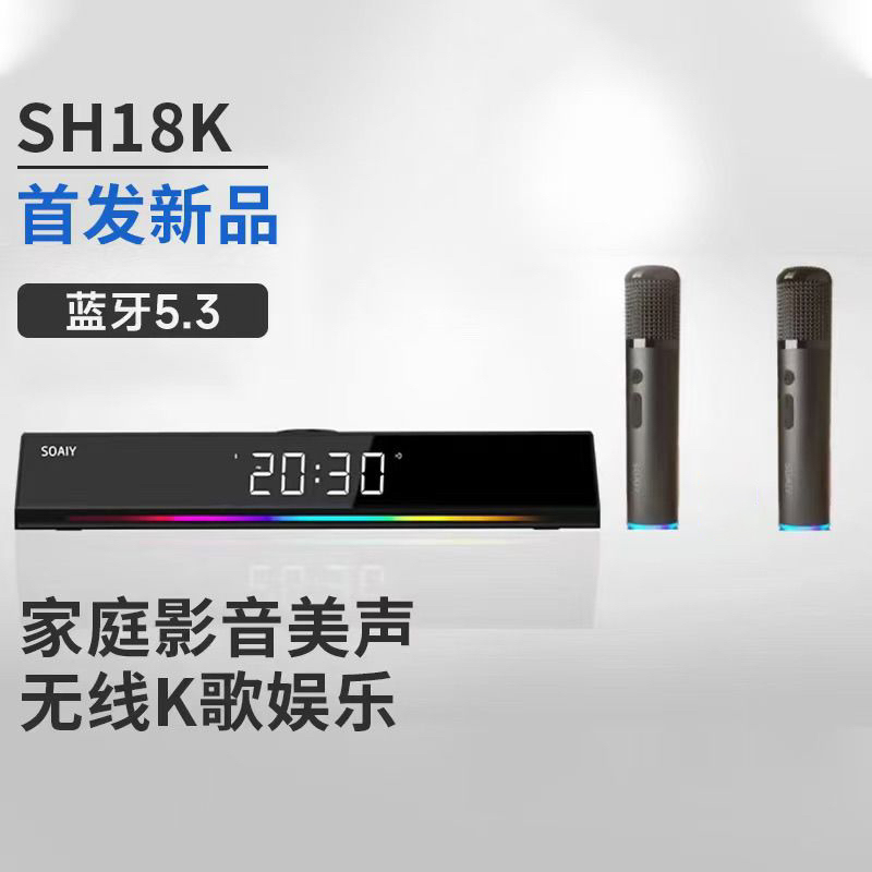 索爱SH18K（双麦版）K歌音响电脑低音炮声卡K歌唱歌无线蓝牙音箱