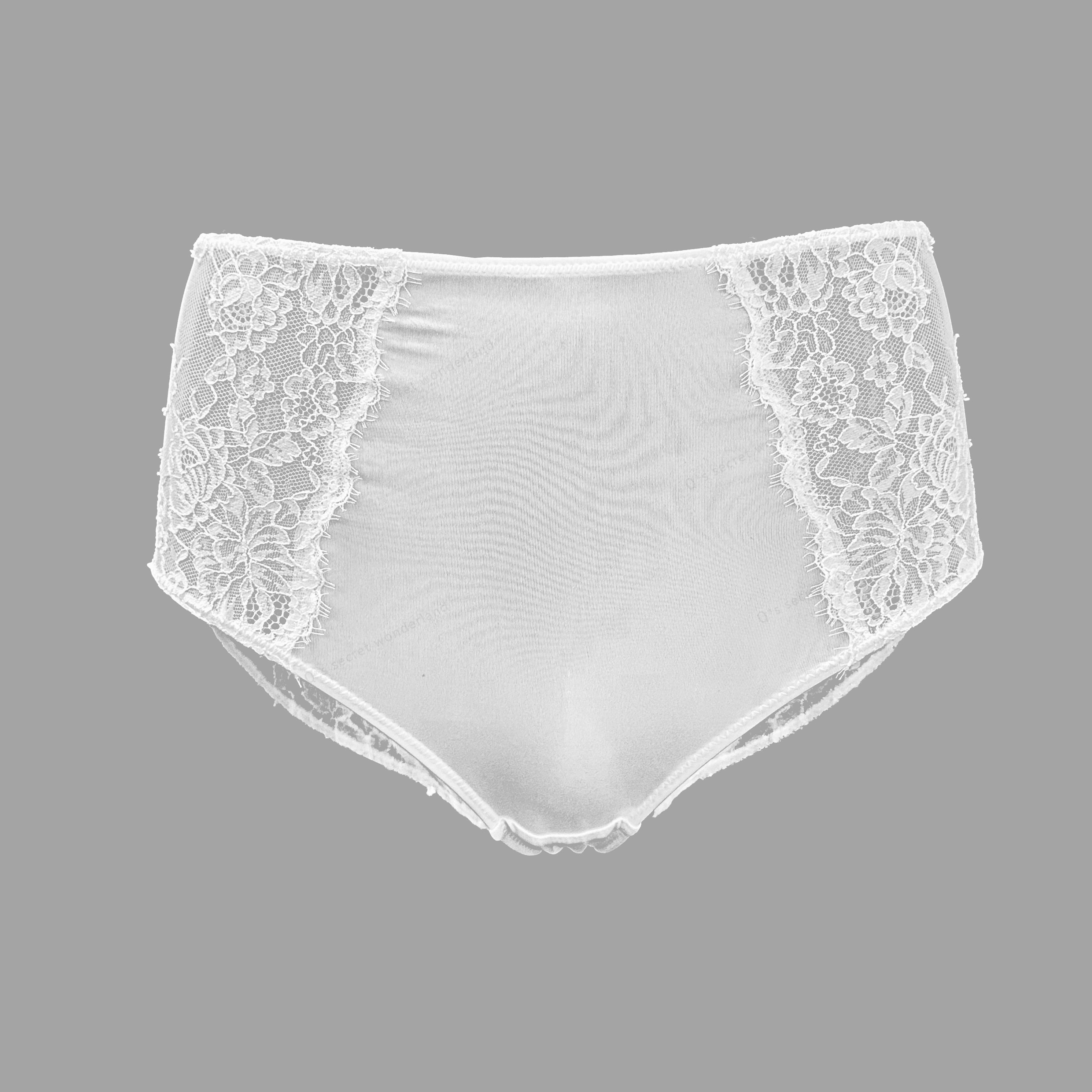 Q*s secret wonderland法式性感弹力中高腰蕾丝女士三角内裤2565B