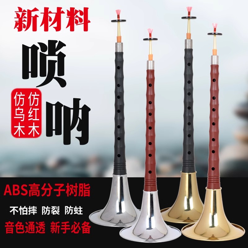 圣音阁仿乌木唢呐仿红木唢呐乐器全套d调D调初学者入门小号喇叭