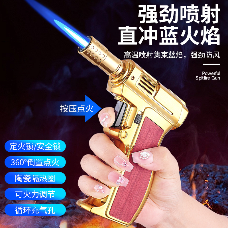 手握高温强劲火力直冲焊枪可定锁火360°倒置点火多用途点火点火器