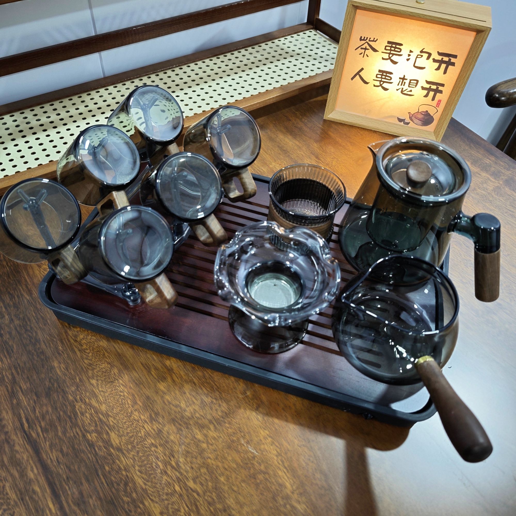 耐热玻璃泡茶壶茶具套装静心壶公道杯茶漏高档茶杯带茶盘套装