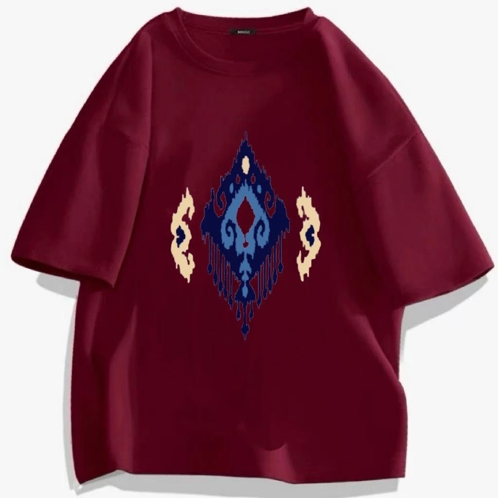 夏T恤圆领嘻哈短袖情侣装日常民族风花型财阀千金纯欲慵懒风女装