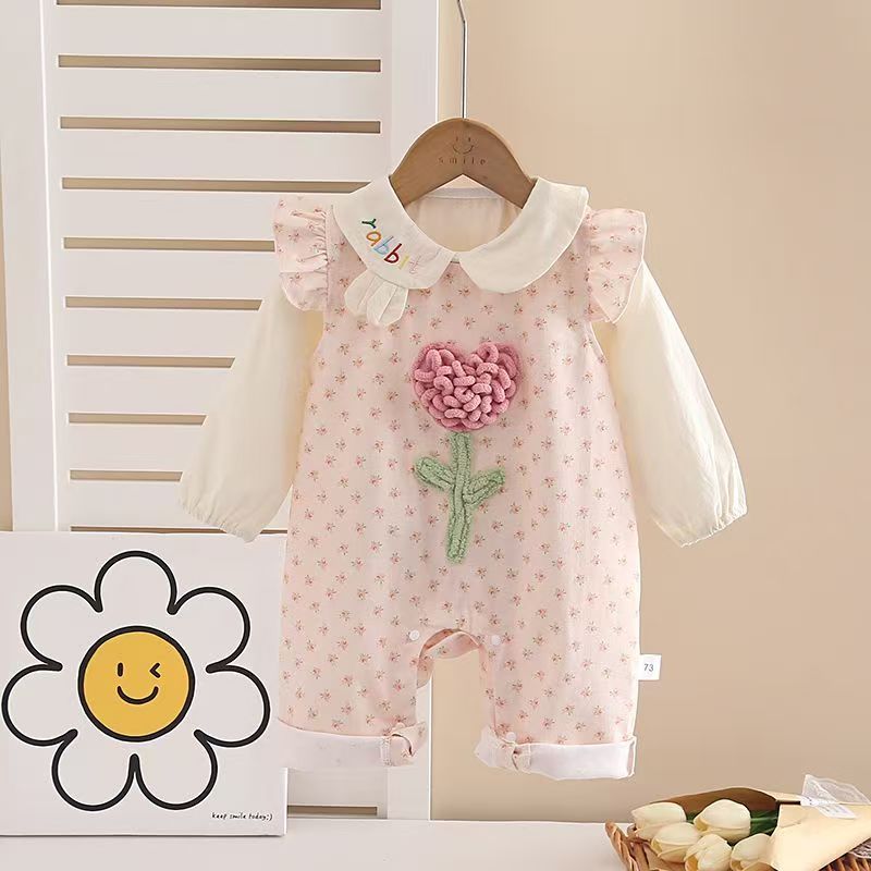 婴幼儿衣服婴幼儿满月洋气背带裤套装宝宝超萌春秋两件套百天外出