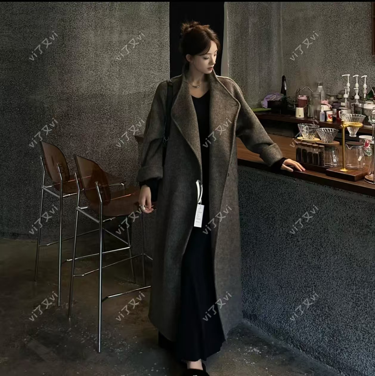 【人生大衣】插肩袖毛呢外套赫本风赫本风秋冬长款外套