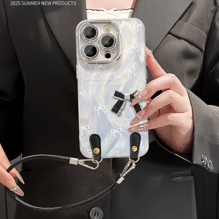 兰知春序仔挂绳适用苹果16e羽纱手机壳13pro高级感15防摔14轻奢12