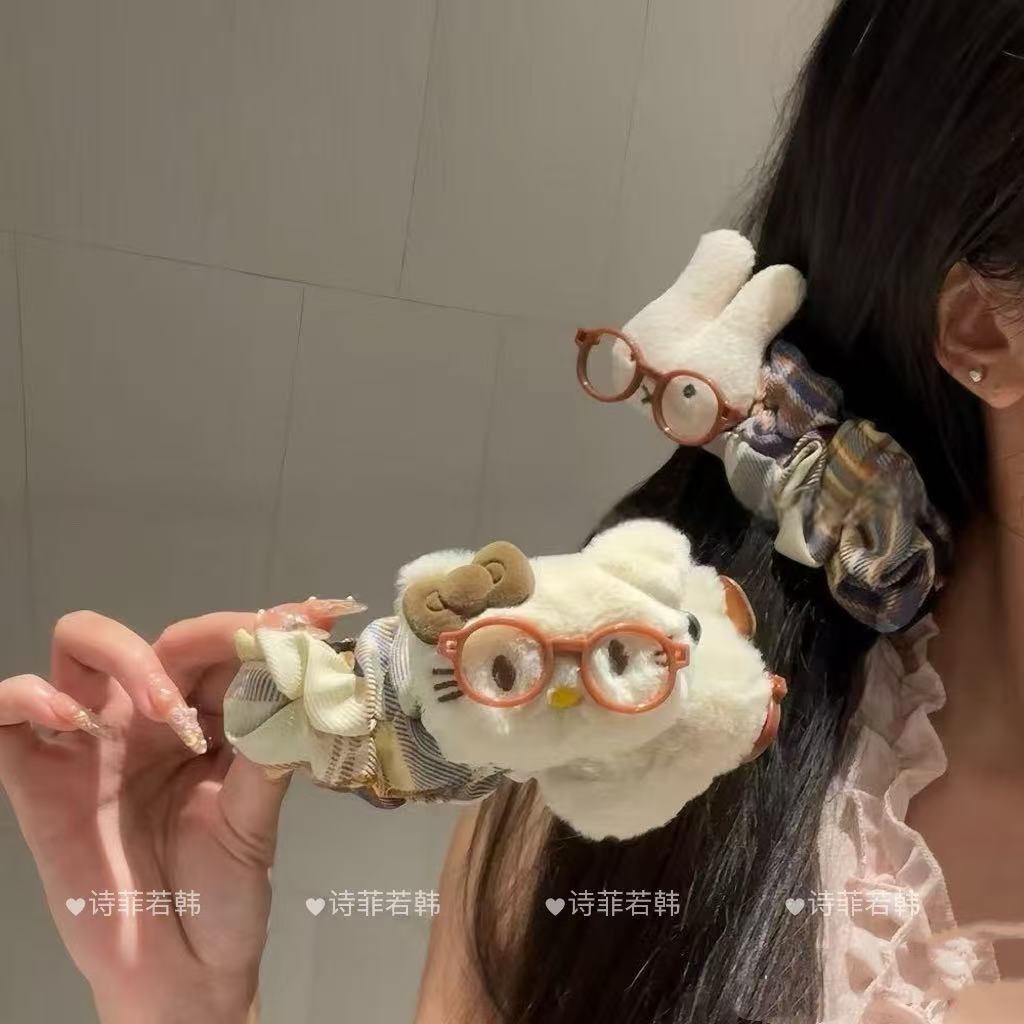 可爱波点大号猫咪巨显发量香蕉夹后脑勺盘发简约百搭少女发饰头饰