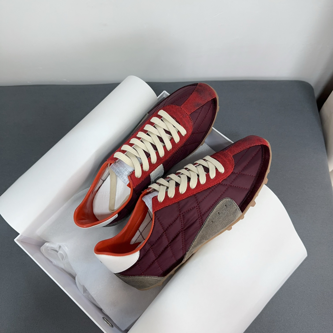 酒红色！吉*拉赛车德训鞋百搭女复古系带时尚休闲鞋舒适透气单鞋