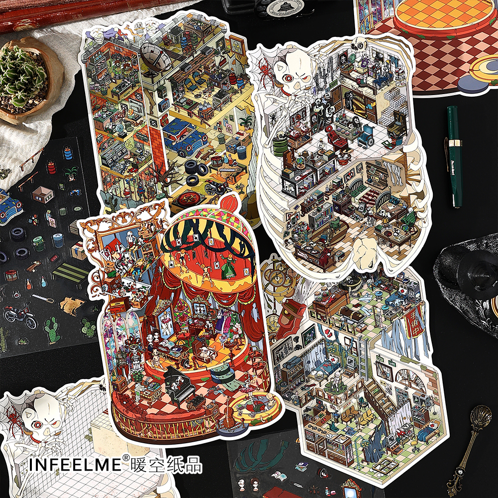 infeel.me今日营业17弹3D立体造景微缩造景贴纸手工diy小屋贴纸