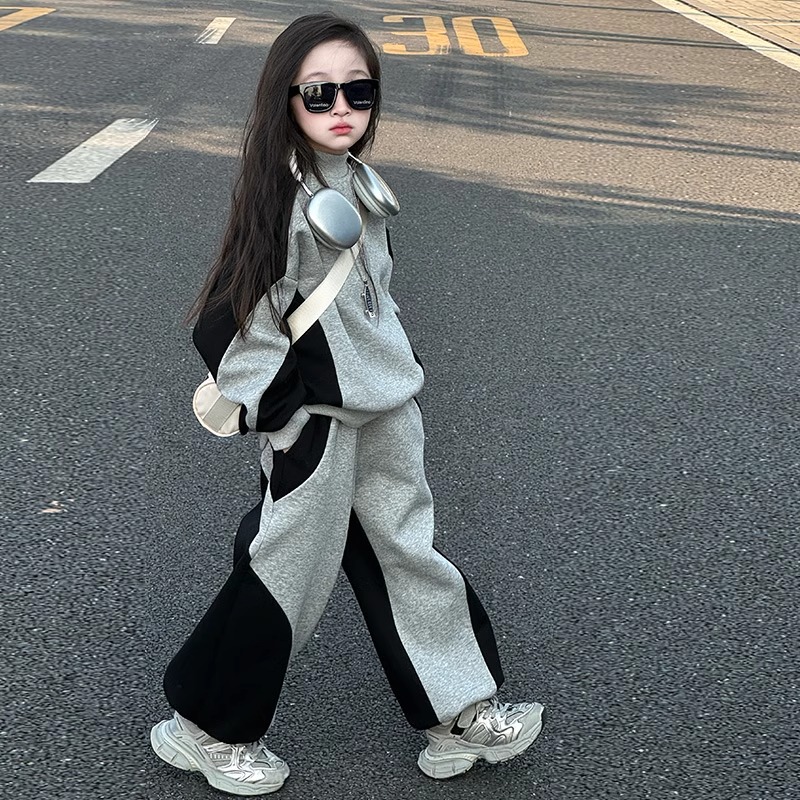 女童运动服套装春秋款2025新款时髦洋气大童女装儿童网红炸街春装