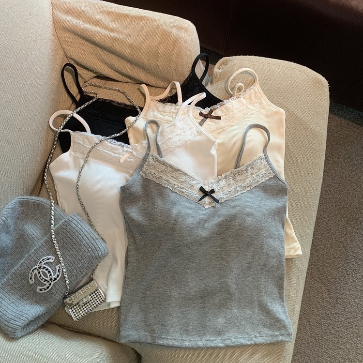 2025新款超修身遮副乳背心夏季爆款少女感带胸垫吊带打底内搭上衣
