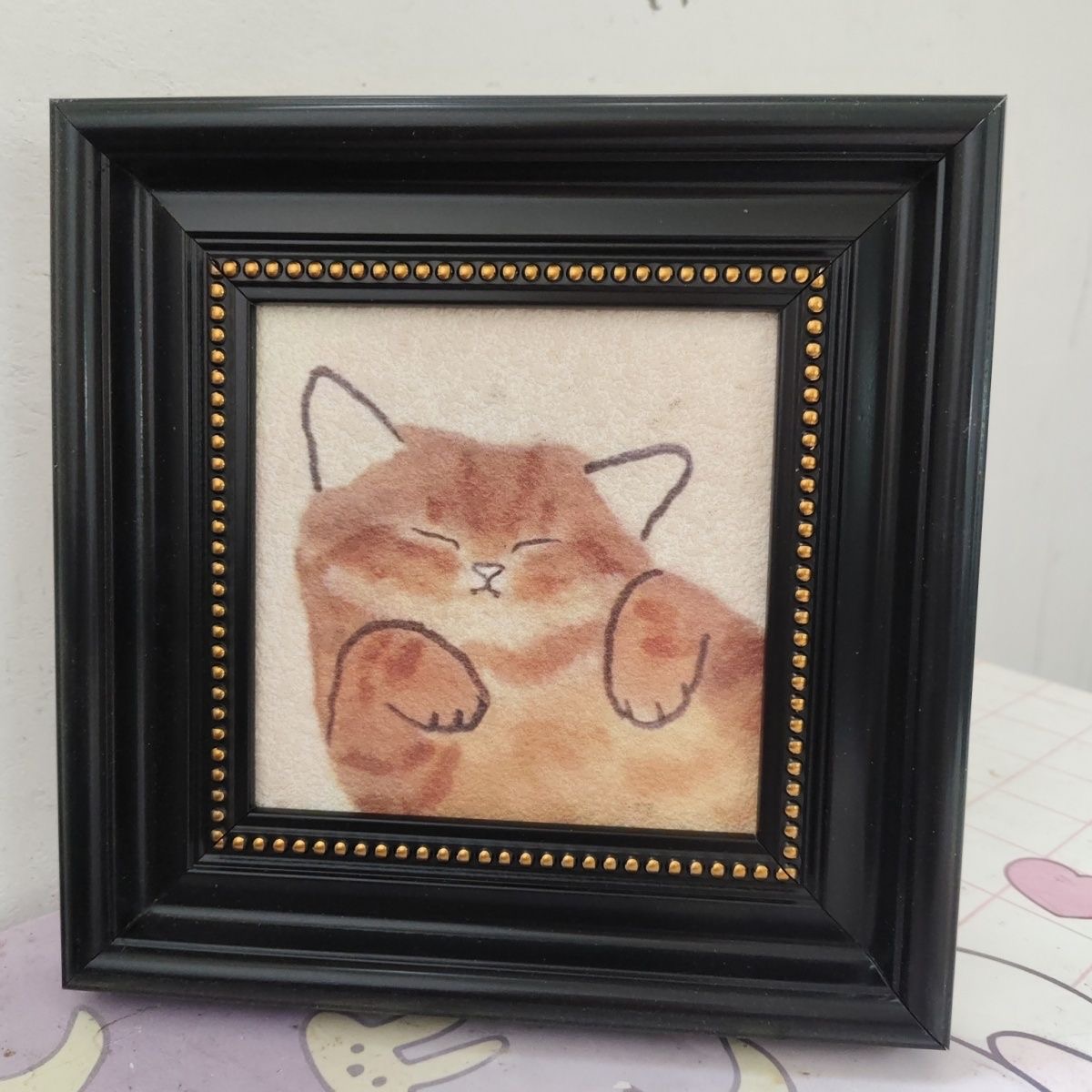 创意客厅摆件马毛相框装饰砂岩小众装饰画北欧质感文艺壁画