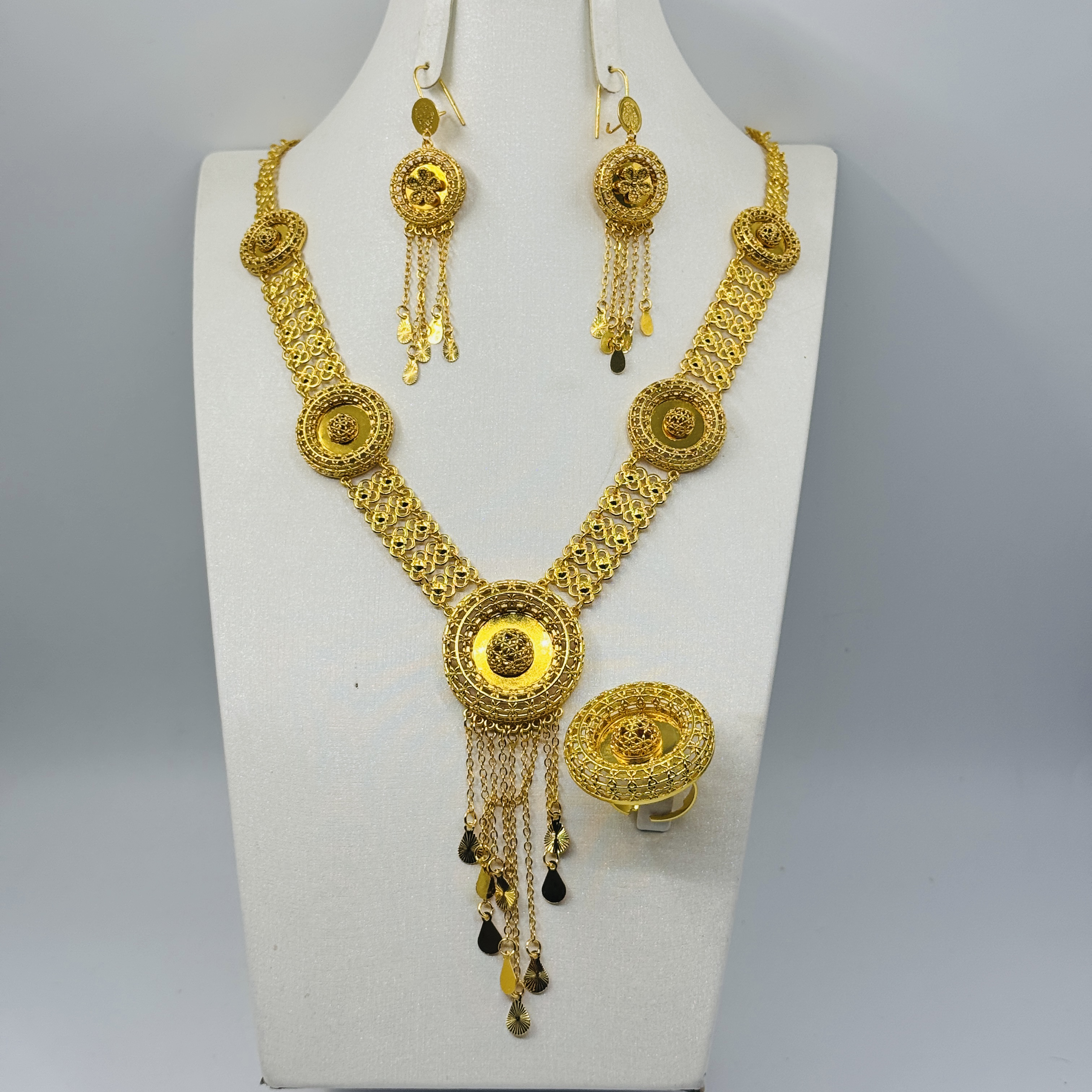 铜项链 TJ308 铜首饰 项链耳环戒指三件套