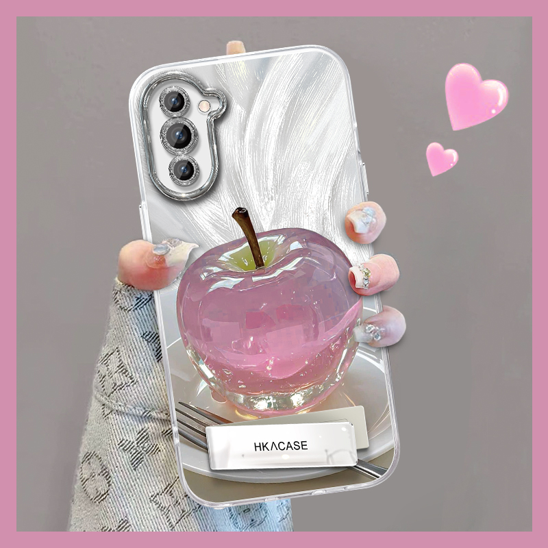 适用华为nova10精孔羽纱晶莹粉苹果网红个性创意支架全包手机壳女