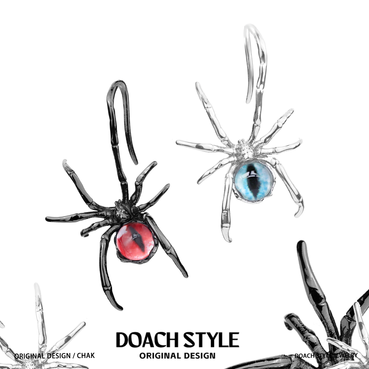 铜合金耳饰 蜘蛛耳钉原创小众设计耳环高级感甜酷冷淡风趣味耳饰