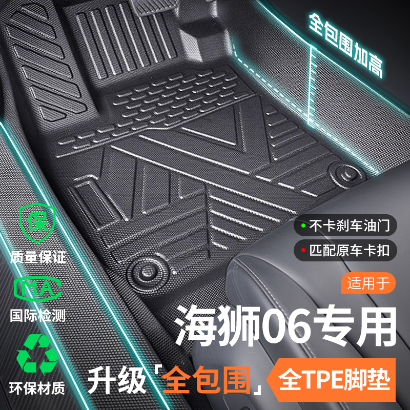 适用于比亚迪海狮06EV脚垫全包围TPE配件内饰改装DMi专用汽车用品