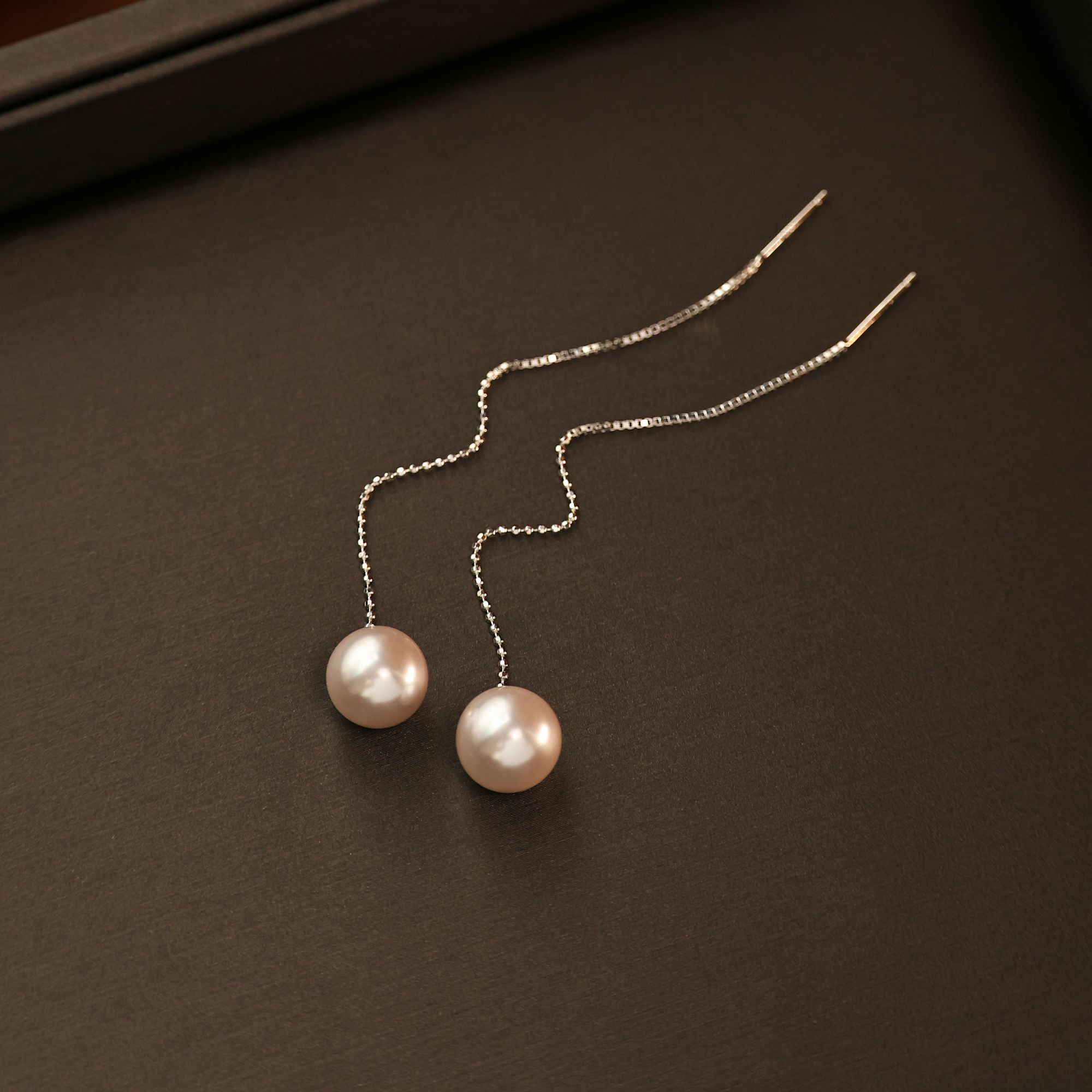 丽沁 925银耳饰 曼塔玫瑰紫珠耳坠耳饰经典优雅精致轻奢百搭长款