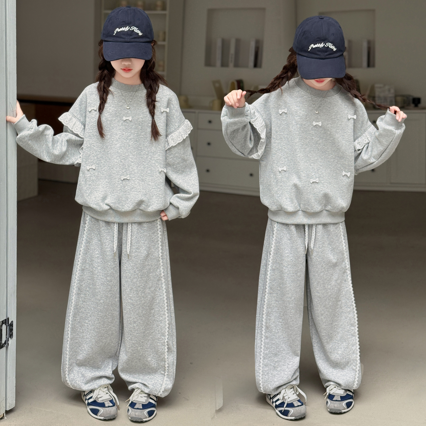 女童春秋套装2025新款6-12岁15岁中大童装休闲洋气潮流秋装两件套