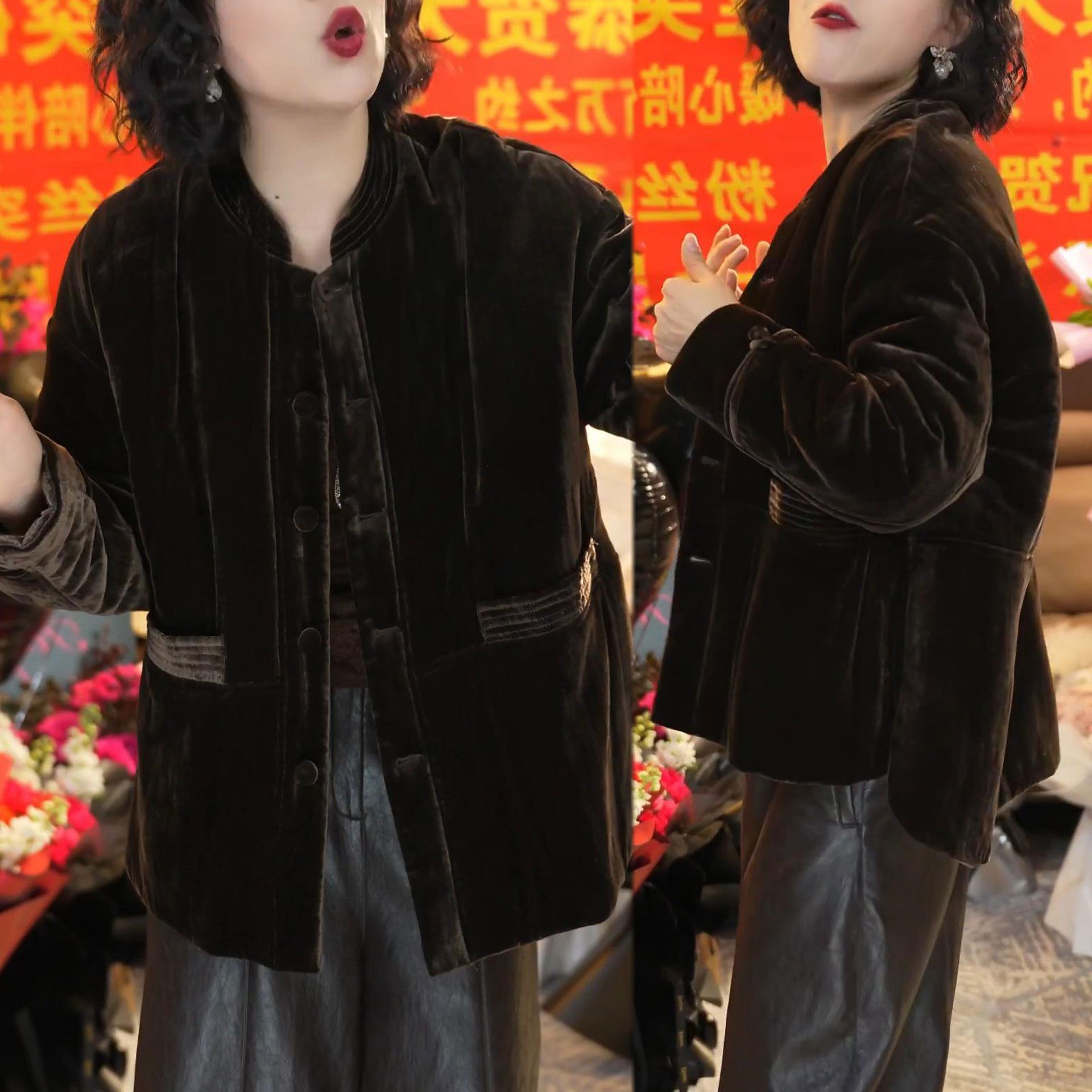 2026冬季新款改良版新中式短外套时尚洋气宽松显瘦休闲减龄上衣潮