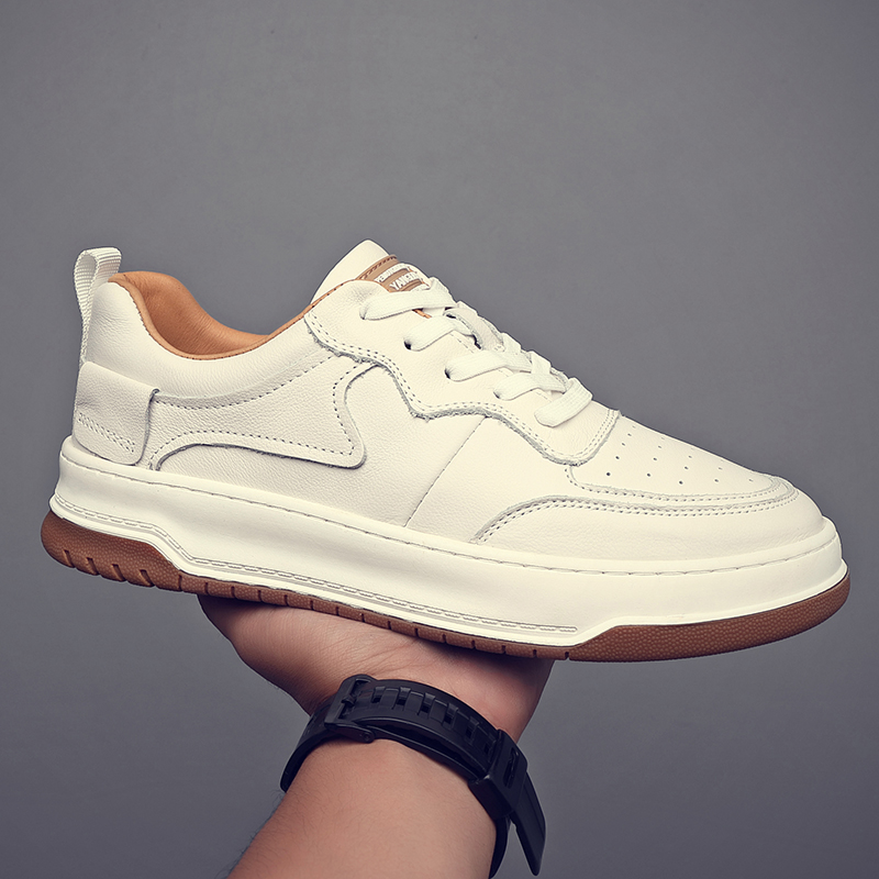 卡汐沐『精选』力荐！男鞋新款休闲板鞋轻便软底百搭透气真皮小白鞋