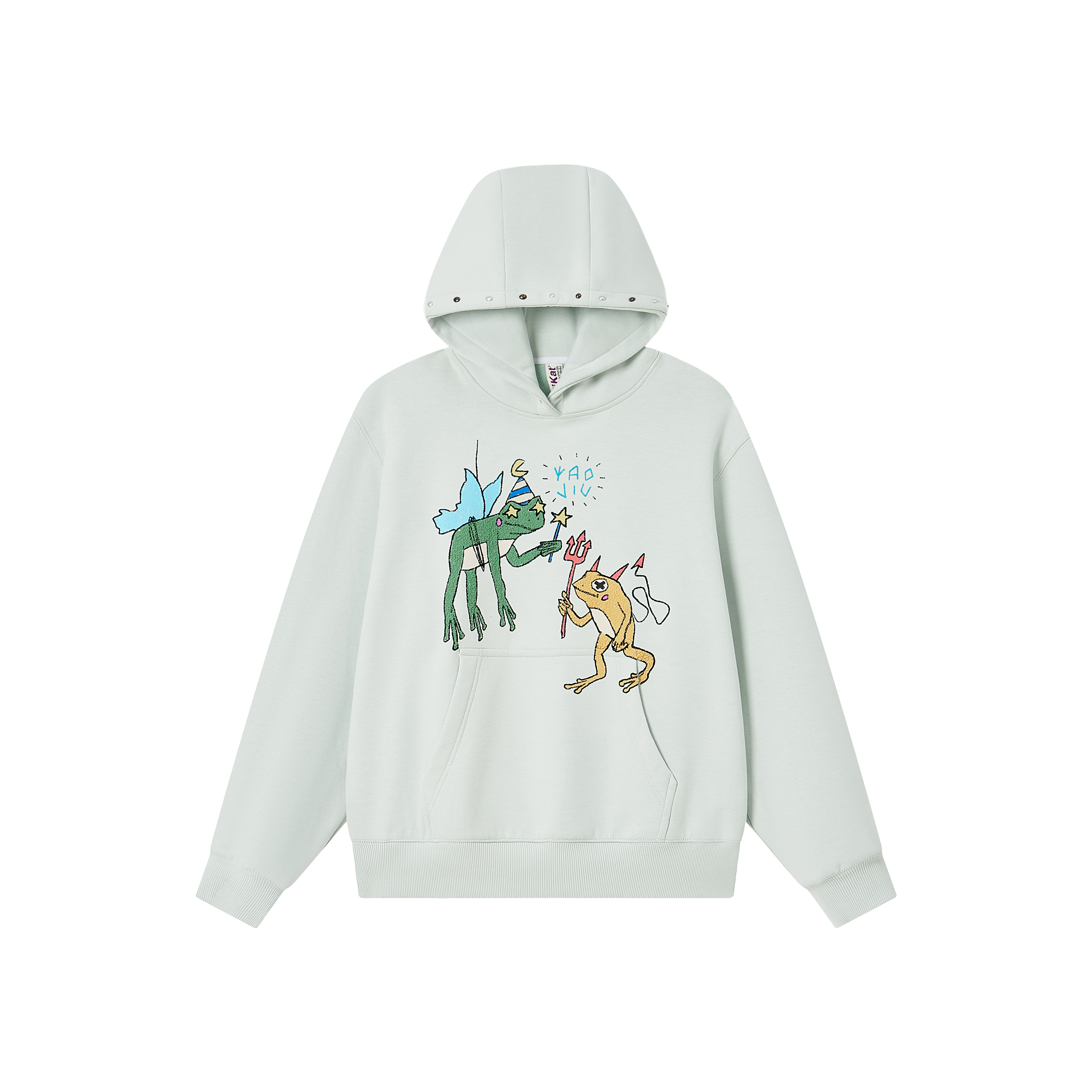 药九玖柒“魔法青蛙”触感发泡印花加绒帽衫男女卫衣/1997邮政局