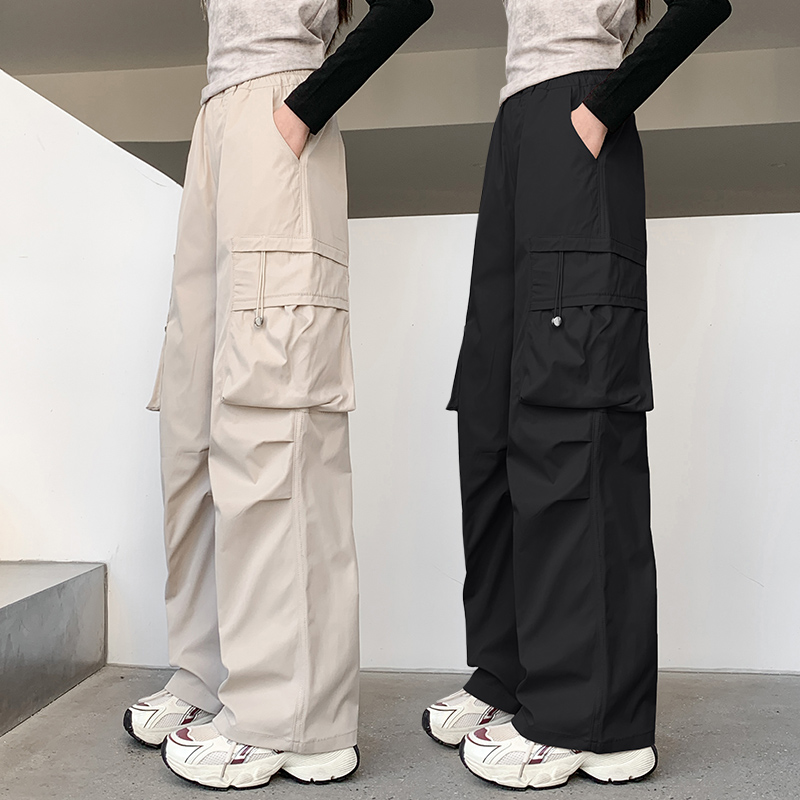 女童春秋直筒休闲裤2025新款中大童秋季工装长裤儿童百搭韩版裤子