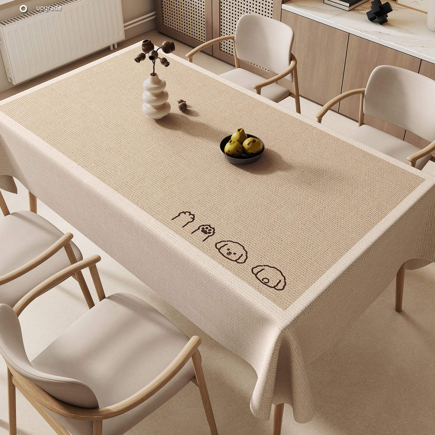 中古风复古桌布高级感家用防水防油餐桌垫长方形茶几盖布桌面台布