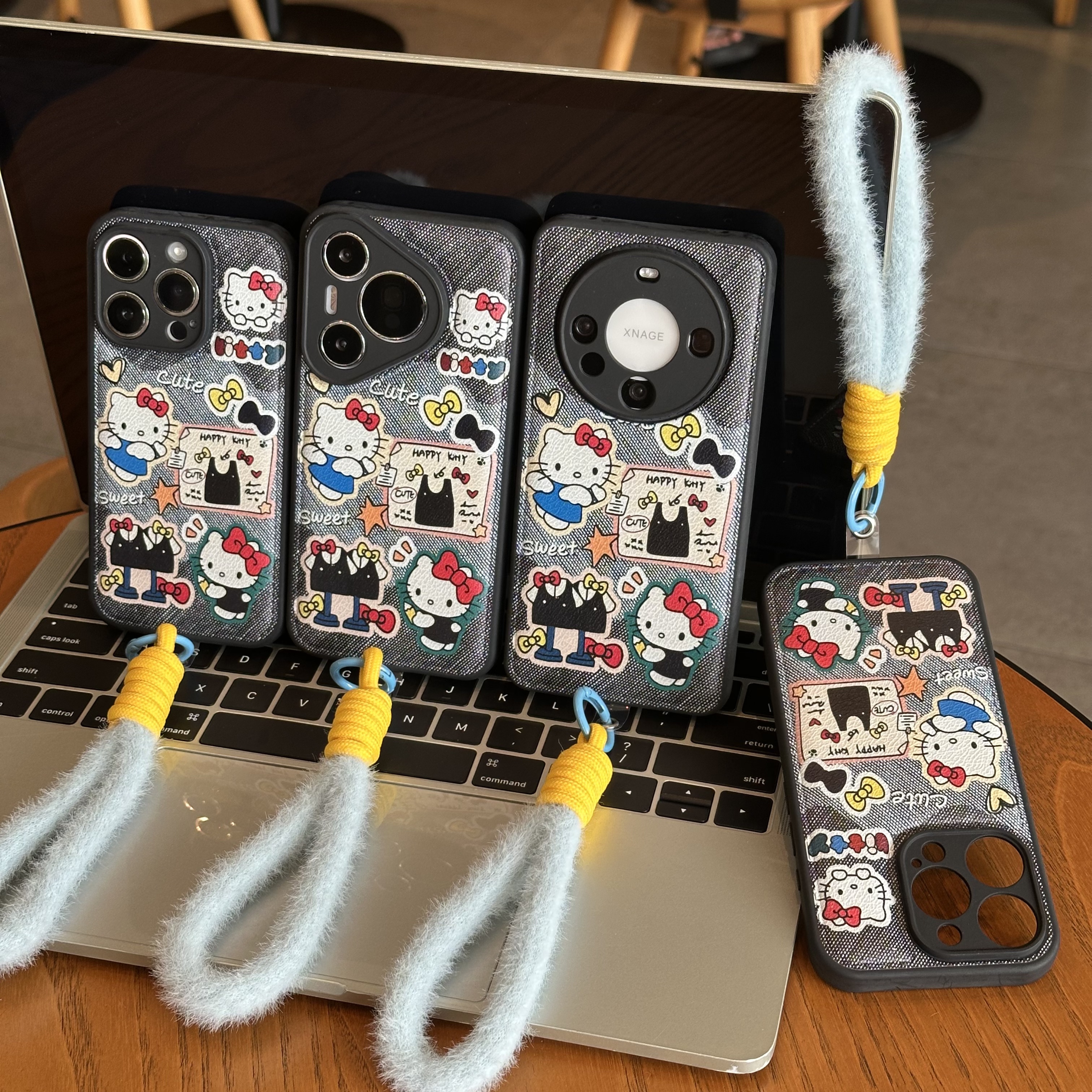 欧克里里牛仔风kt挂绳适用苹果17手机壳iPhone16小米vivoppo华为