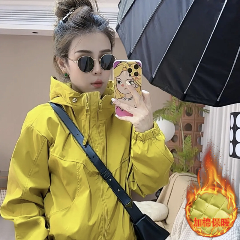 【加厚加棉】冲锋衣女春秋季短款外套运动新款爆款洋气夹克女上衣