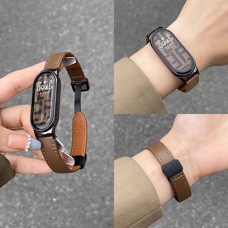 适用小米手环10表带磁吸10手环腕带皮质NFC版智能手表带男女款