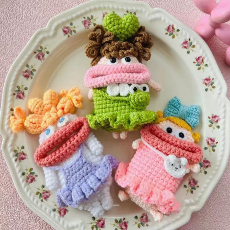 可爱卡通钥匙包手工编织钥匙保护套