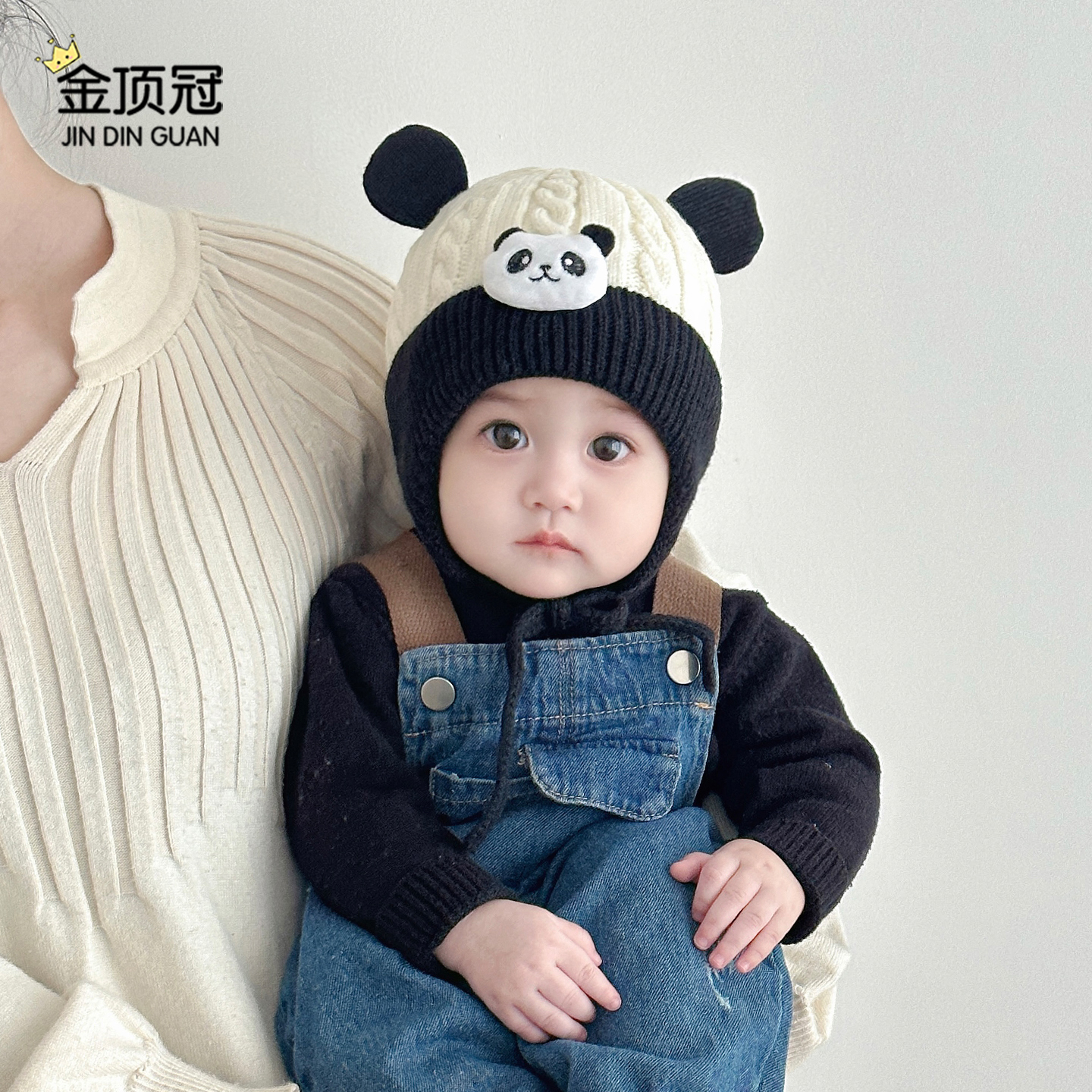 婴儿帽子秋冬季宝宝男卡通毛线帽加厚保暖针织帽可爱女冬天护耳帽