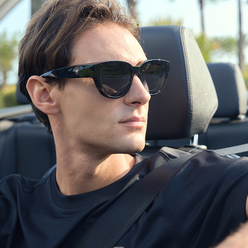 七匹狼墨镜男女同款网红圆框偏光防紫外太阳镜遮阳大框复古眼镜