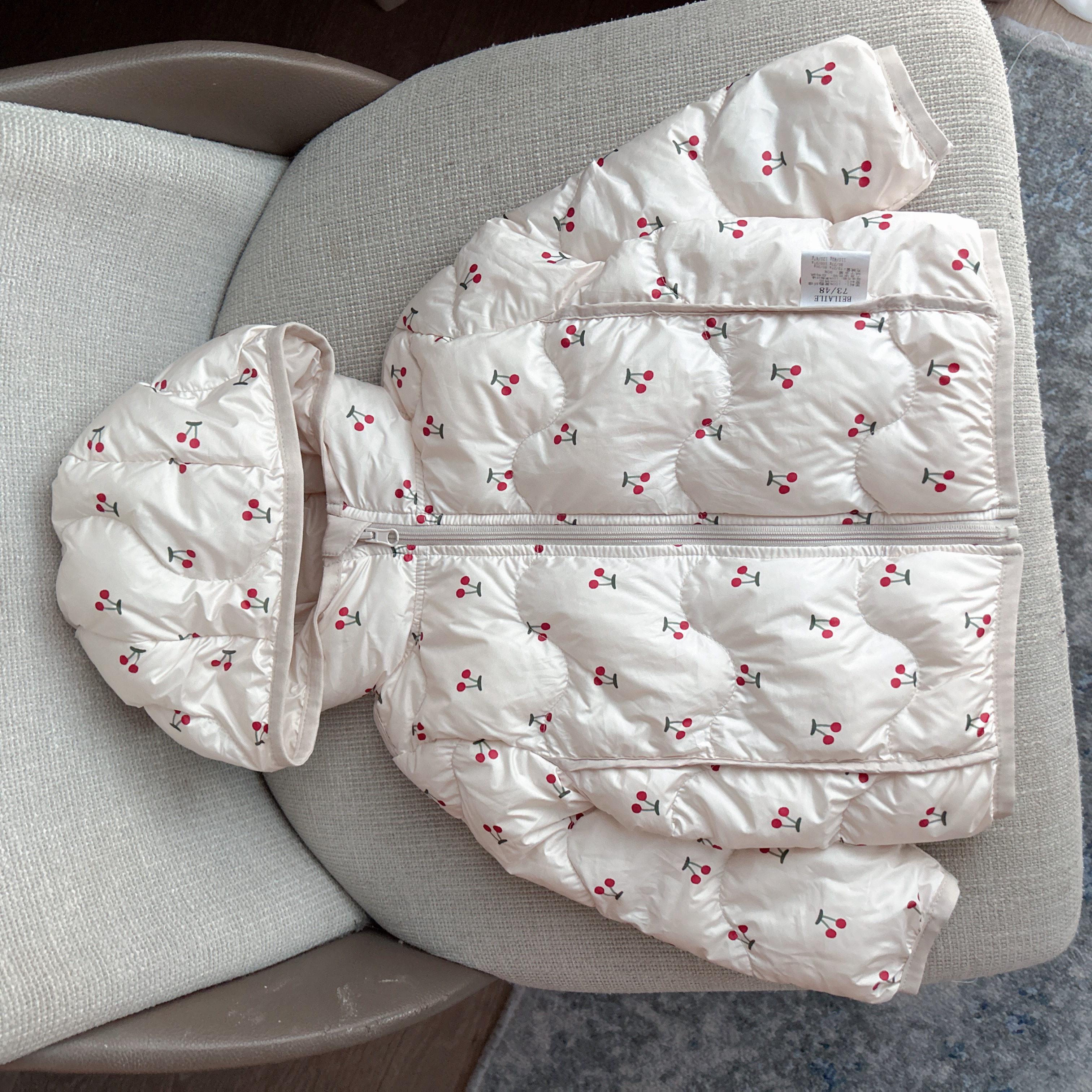 【三防印花双面穿羽绒 】婴儿童衣服宝宝羽绒外套秋冬白鸭绒轻薄h19