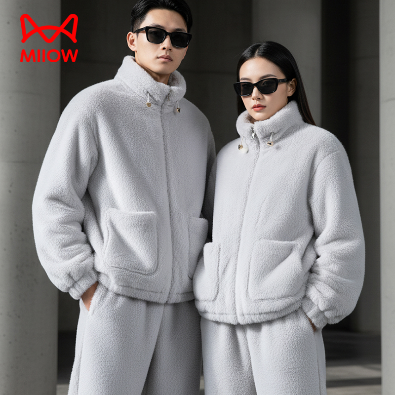 仿貂/MiiOW猫人加厚睡衣家居服情侣男女外穿套装秋冬季爆款仿皮草