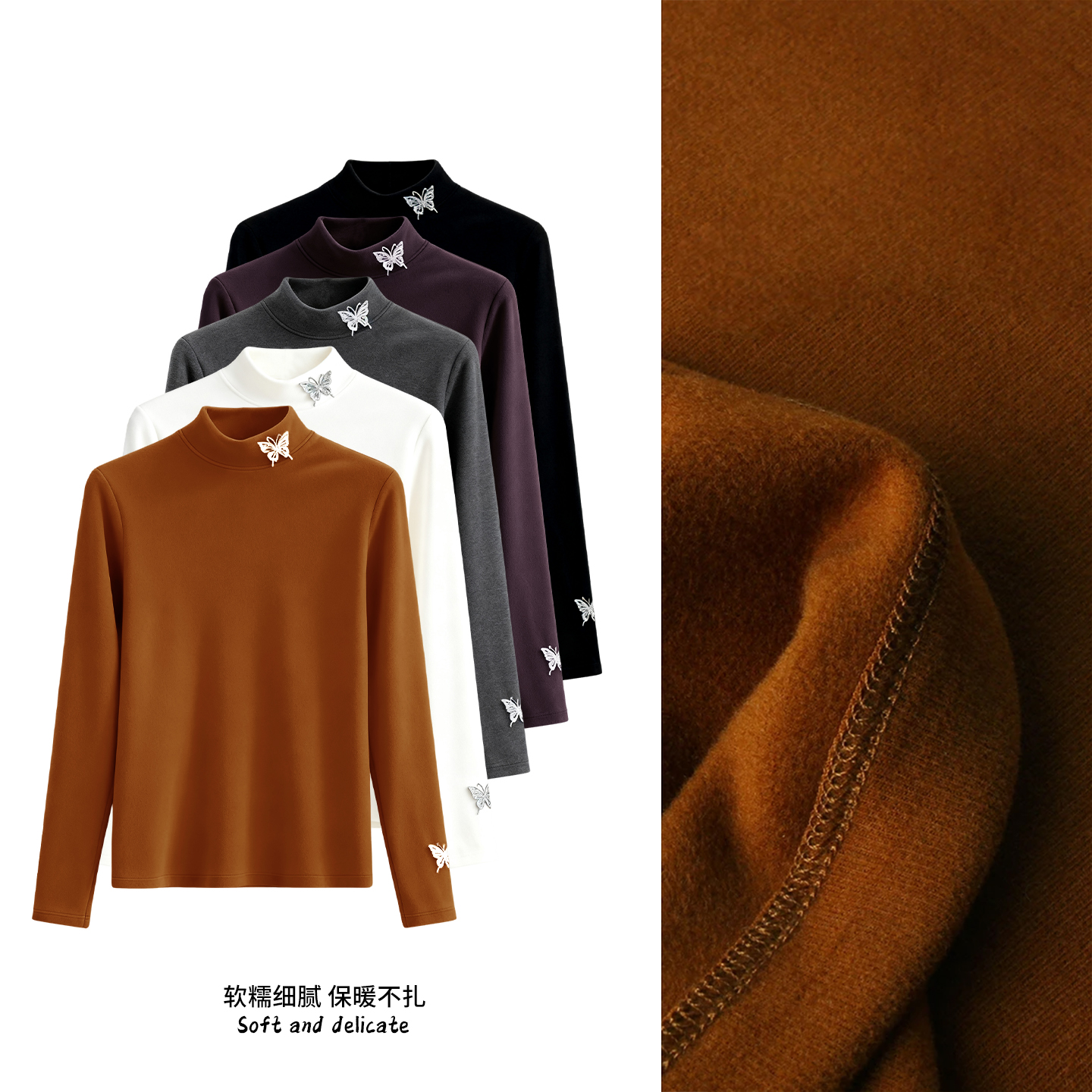 水晶之恋~设计师高定！蝴蝶烫钻潮流小立领长袖！