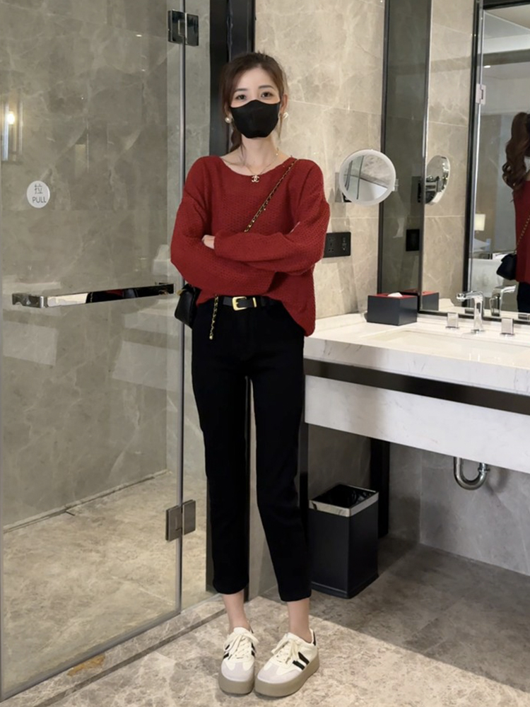 秋冬季新款女装御姐气质穿搭配一整套大方得体针织上衣裤子两件套