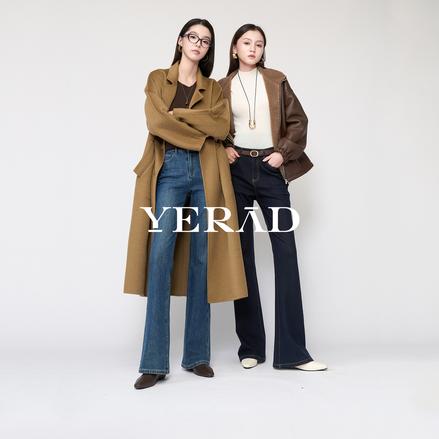 【美塑弹超模裤】娅丽达2025冬季新款牛仔裤加绒加厚修身保暖喇叭裤