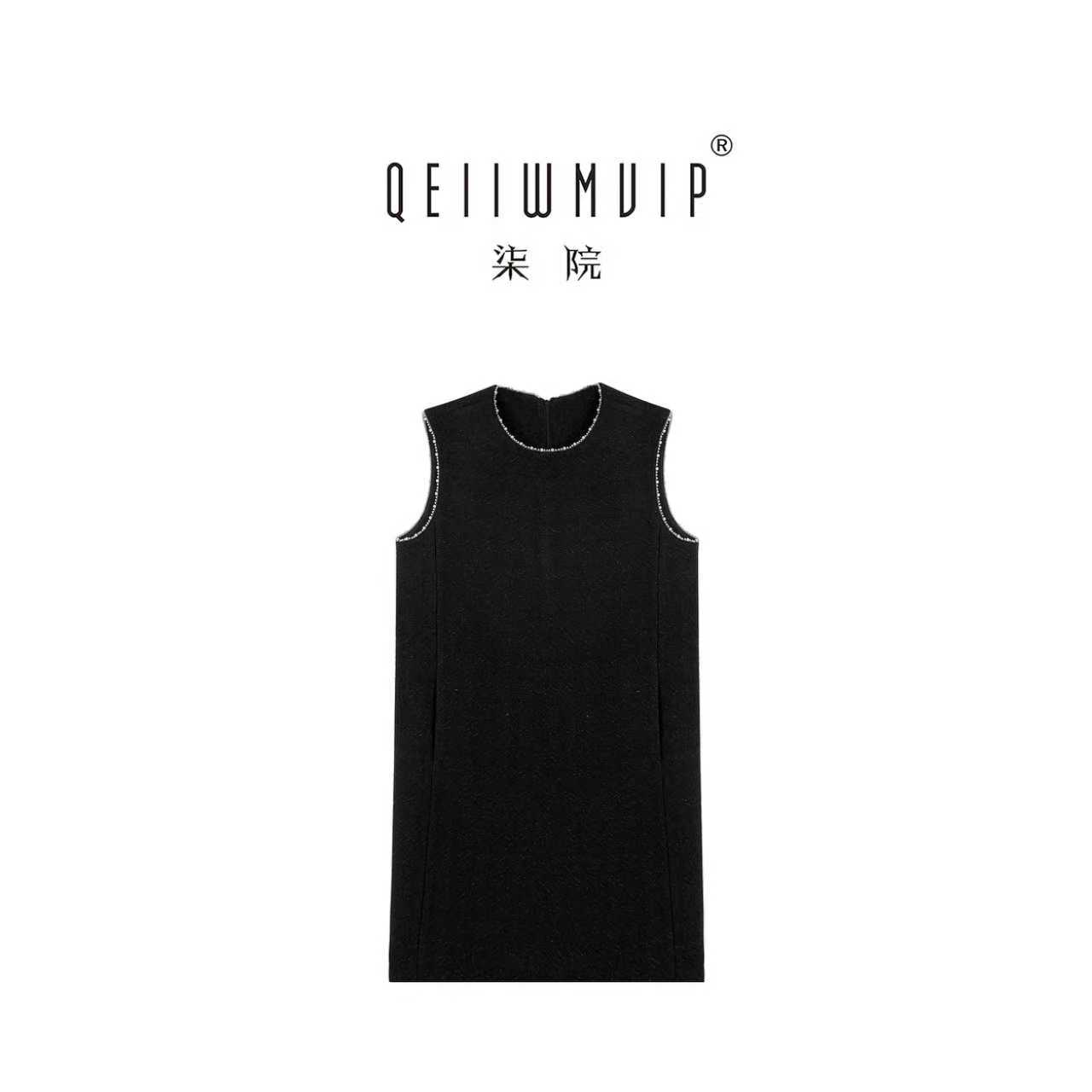 QEIIWMVIP/柒院冬季新款羊毛A字毛呢高级感显瘦背心裙1090