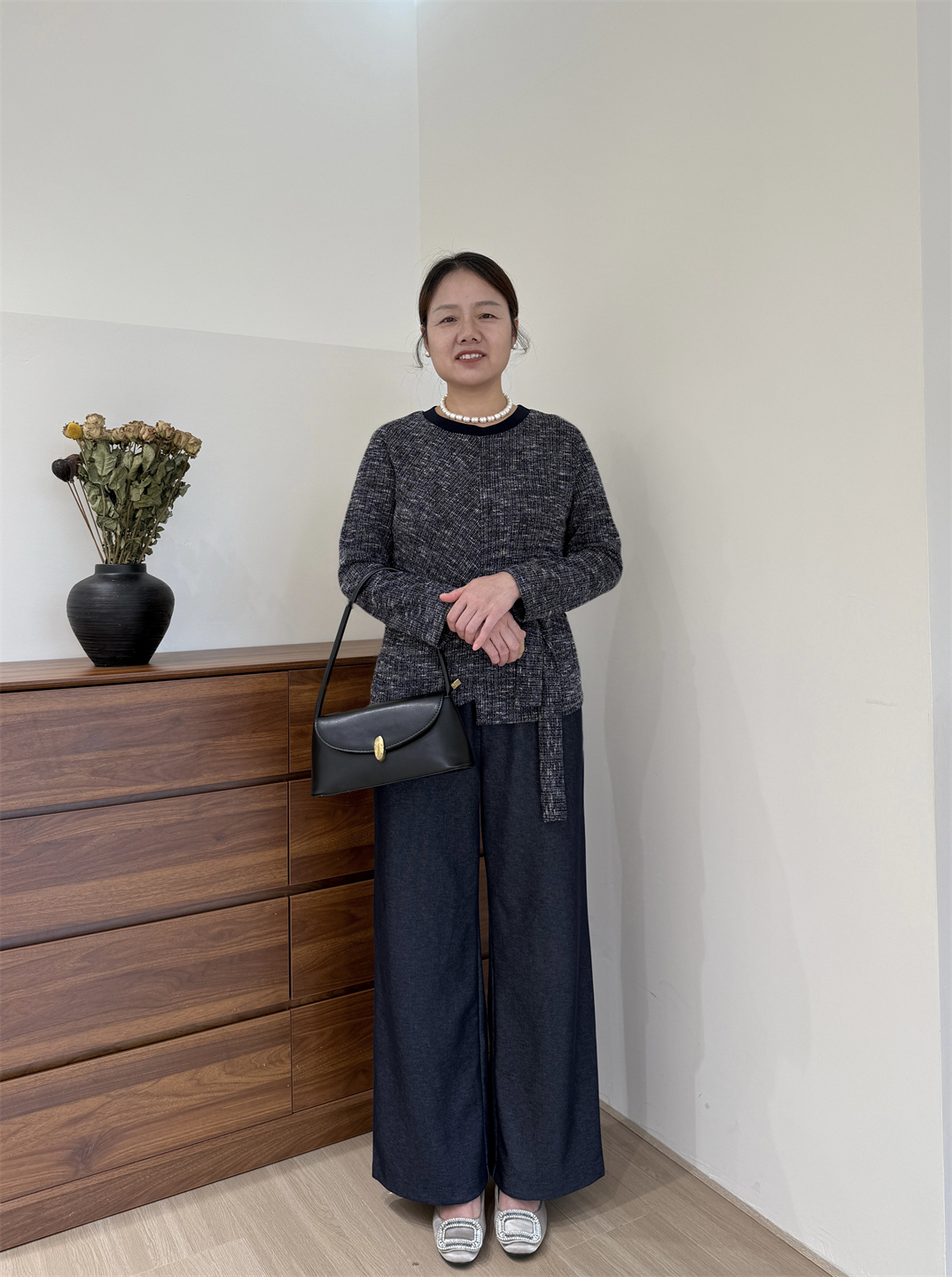 年轻妈妈秋装针织小衫2025新款时尚洋气中老年女装毛衣休闲两件套