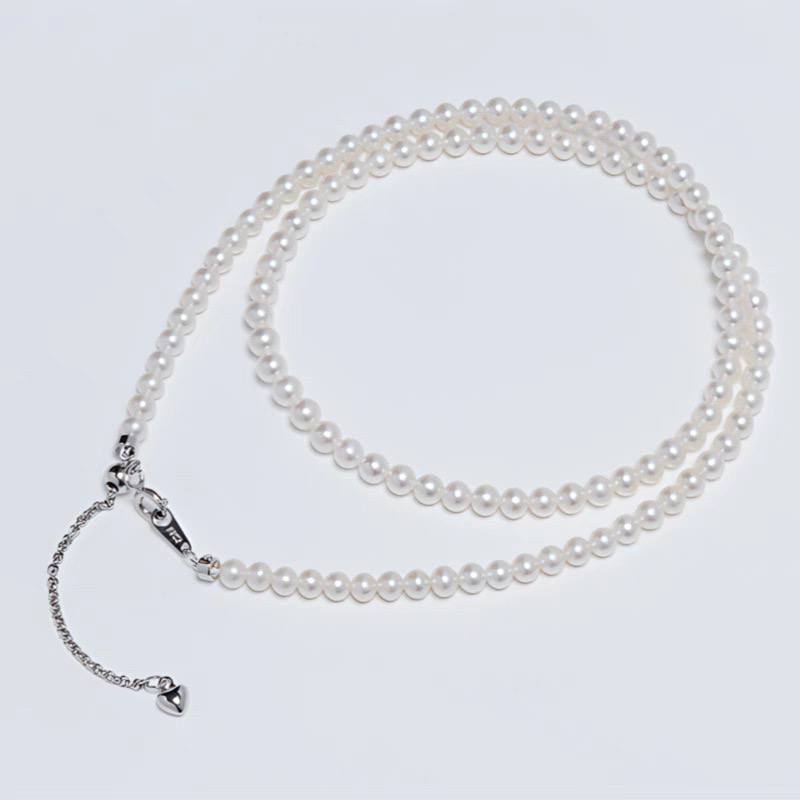 4-5mm小米珠项链 淡水珍珠项链 气质百搭经典时尚s925银延长链
