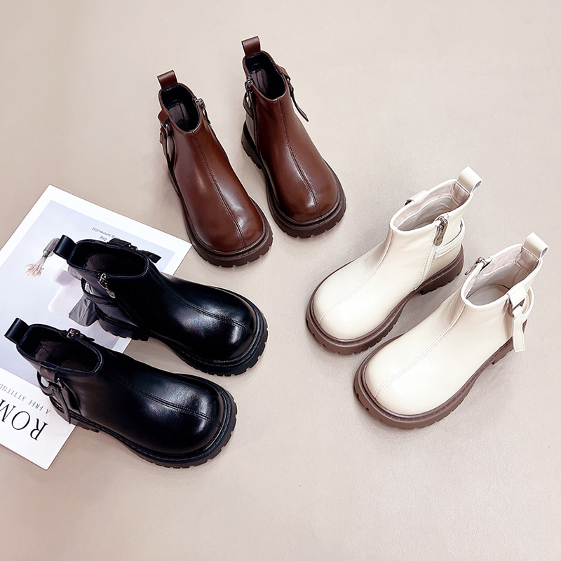 西8662女童靴子童鞋2025秋冬新款英伦风时髦儿童短靴马丁靴公主鞋