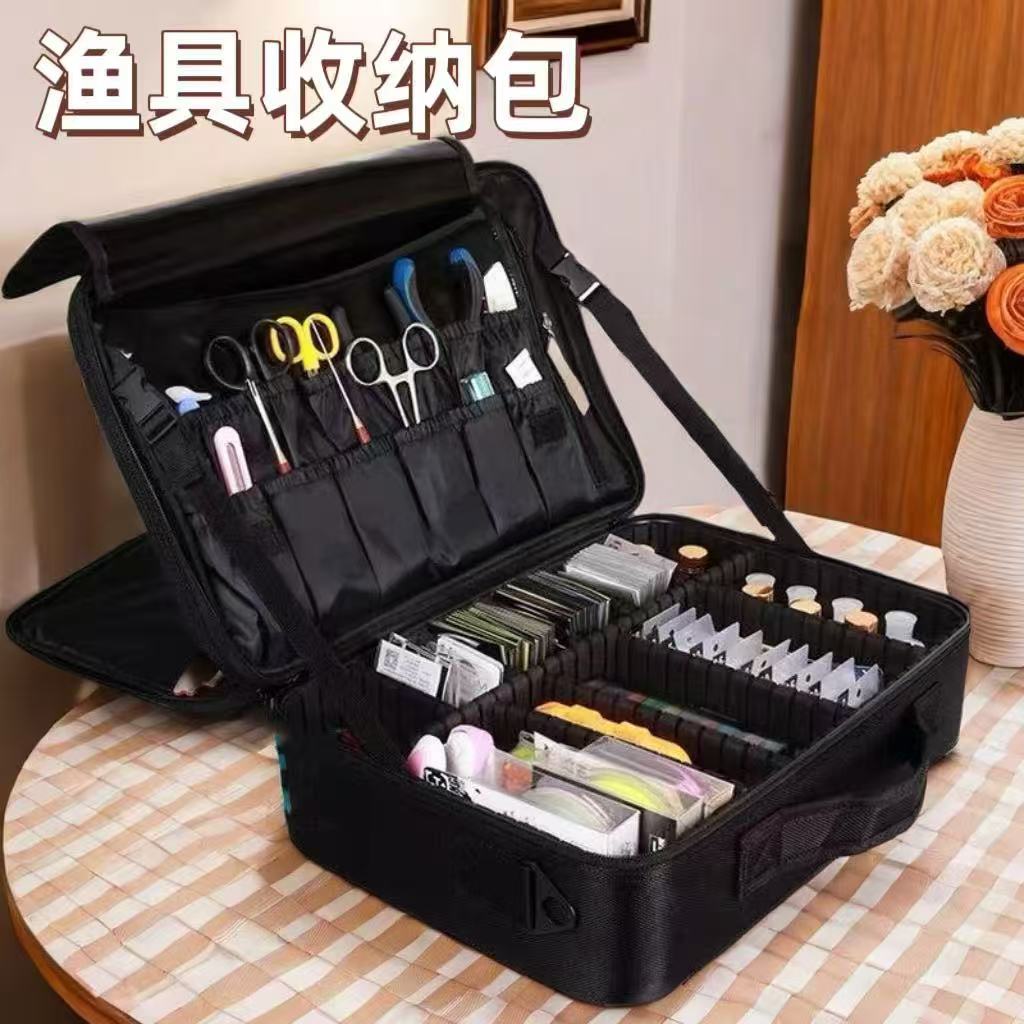 多功能渔具收纳包 牛津布大号加厚耐磨钓鱼工具包配件收纳箱装备