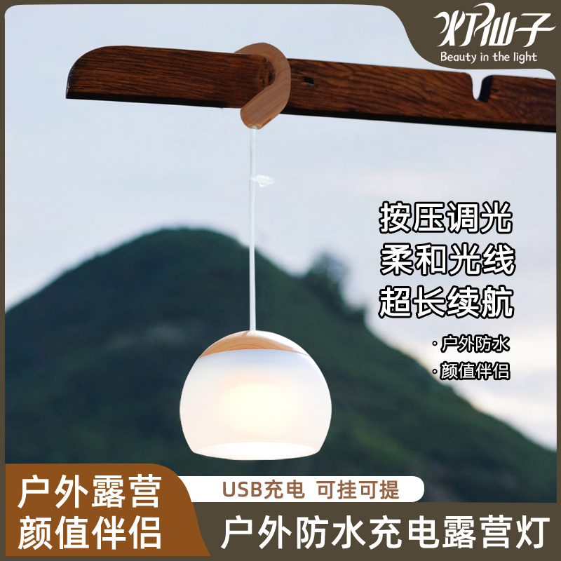 户外充电吊灯挂钩式小灯usb露营灯锂电池便携防水氛围灯超长续航