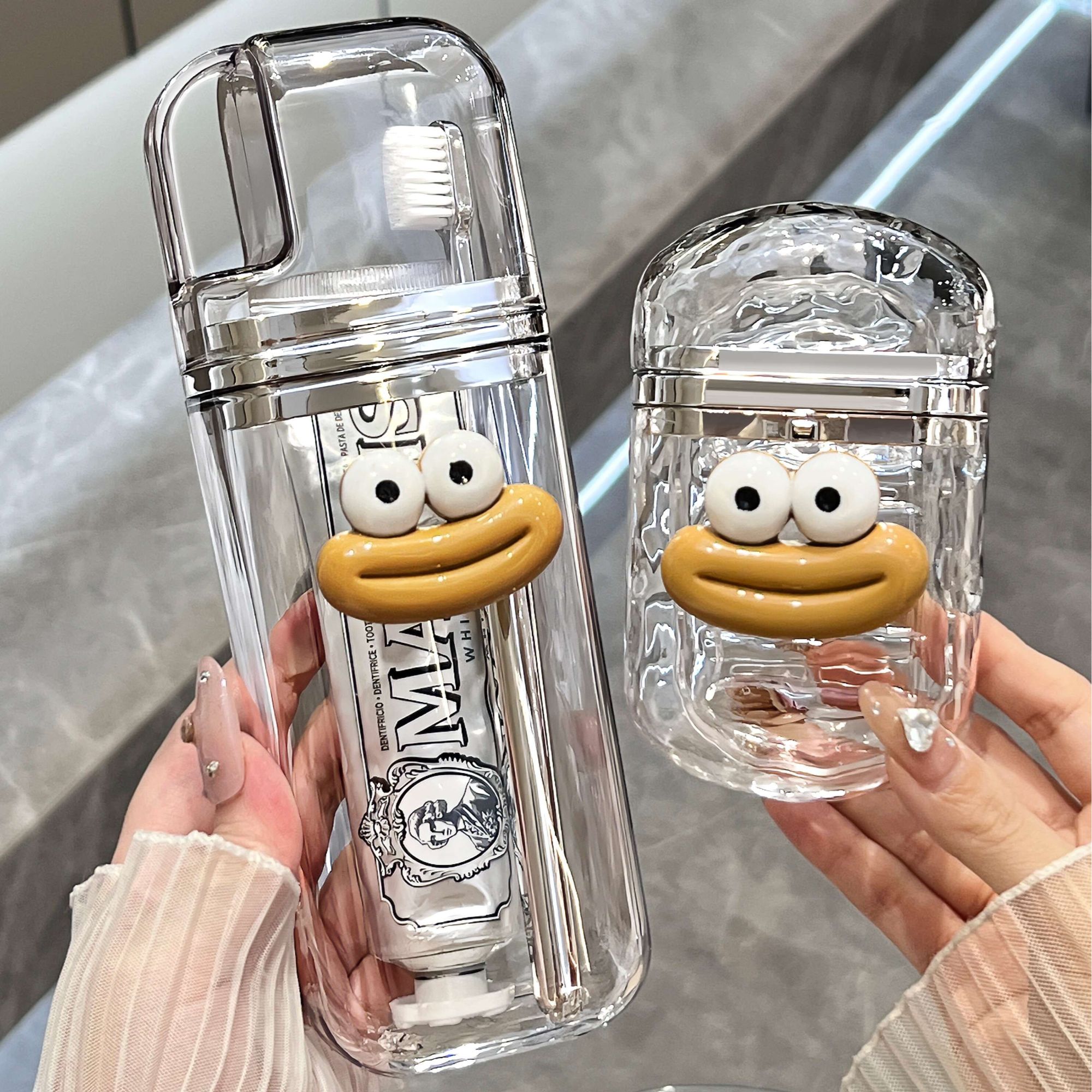 旅行洗漱套装牙刷收纳盒漱口杯三合一便携式牙具旅游用品必备神器