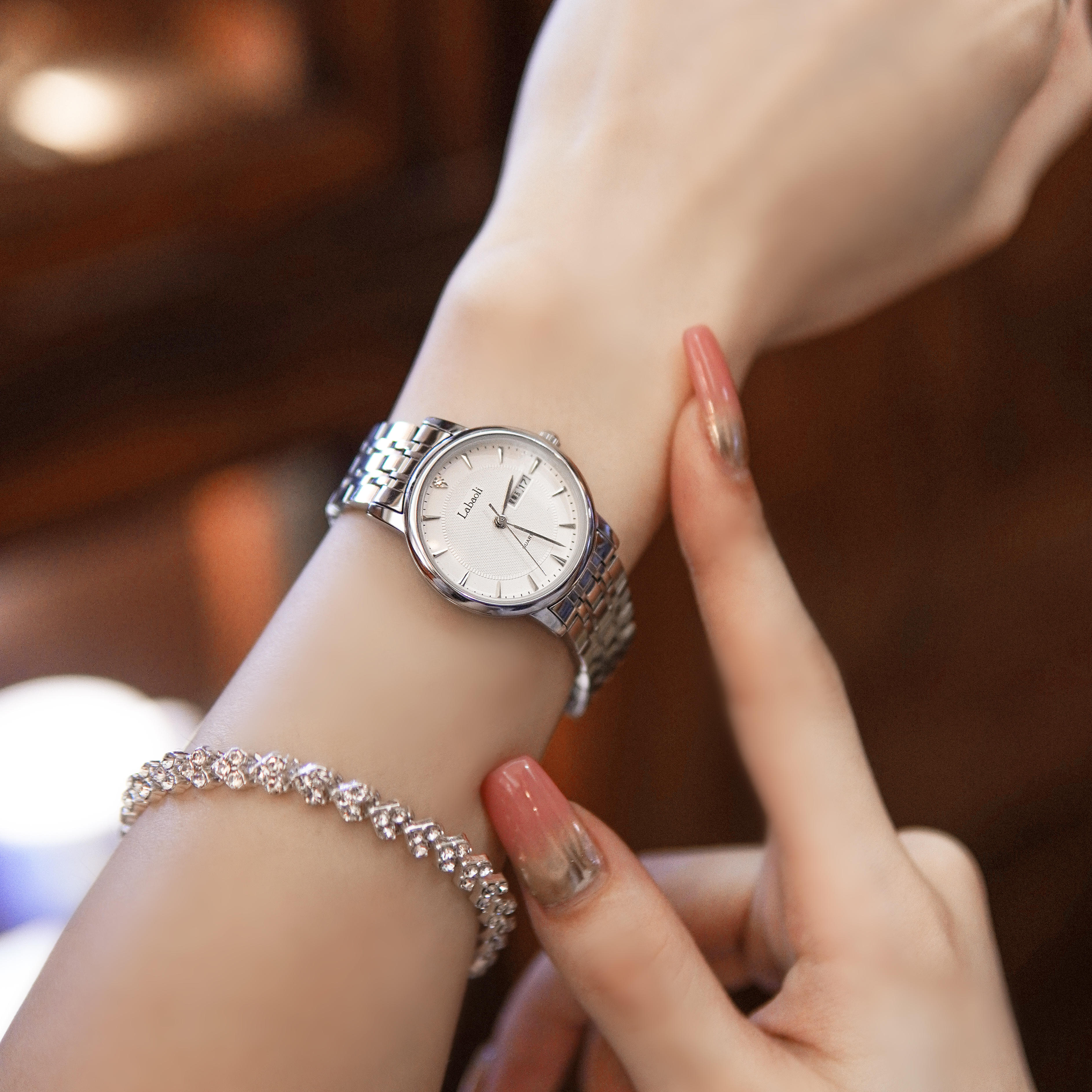 A282超薄*双日历女士简约时尚经典百搭手表气质石英防水腕表女表