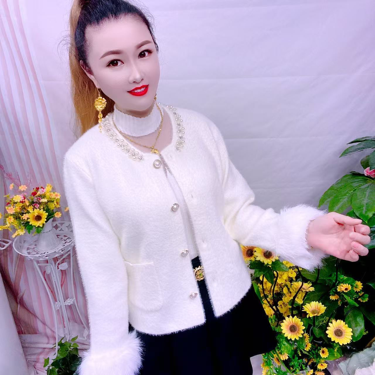 短款小香风防水貂绒针织秋冬款百搭气质女士外套