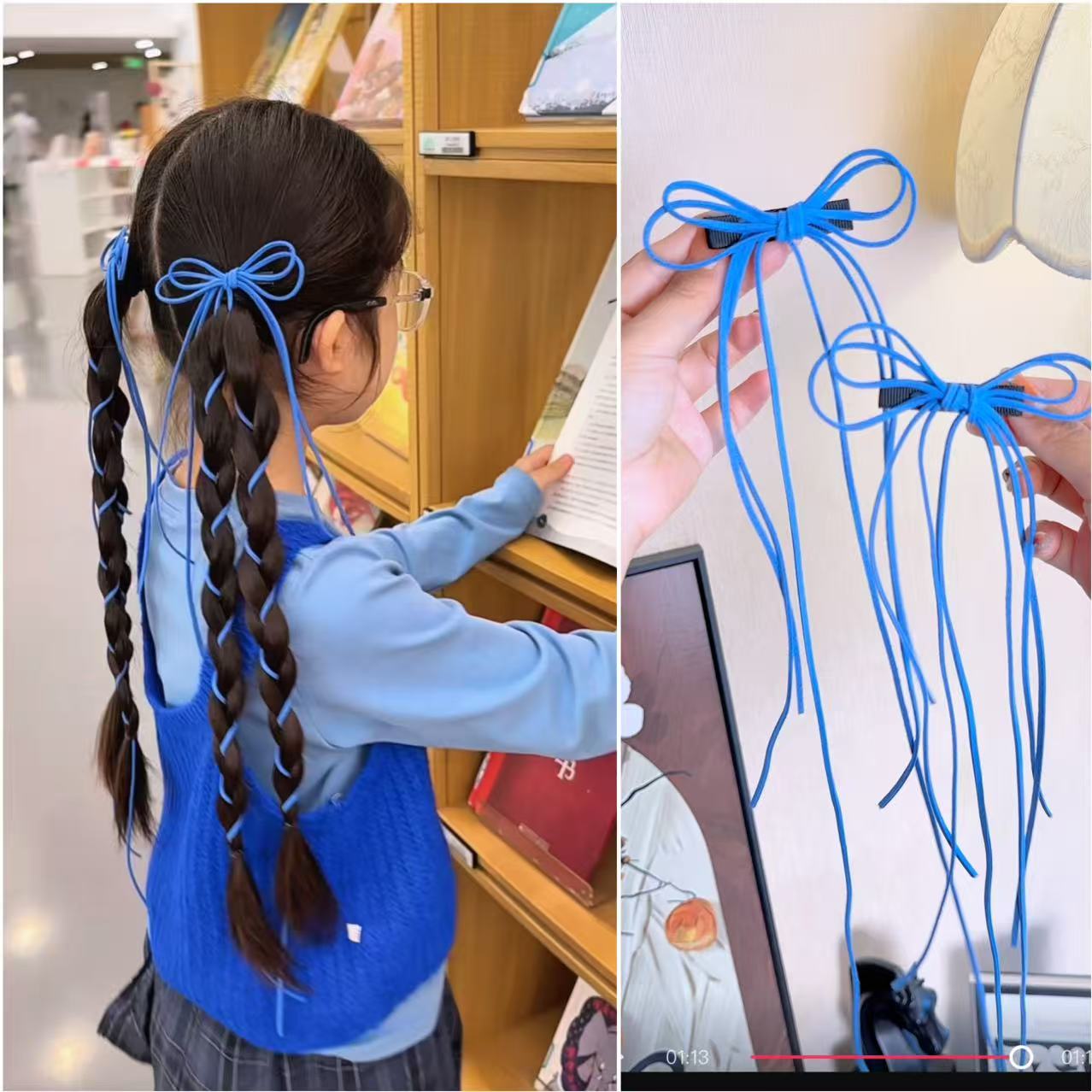 027编发款飘带蝴蝶结发饰