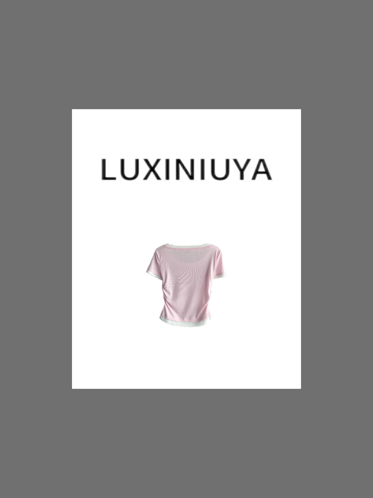 【LUXINIUYA】  2025新品莱赛尔撞色U领显瘦舒适休闲T恤#CX2811